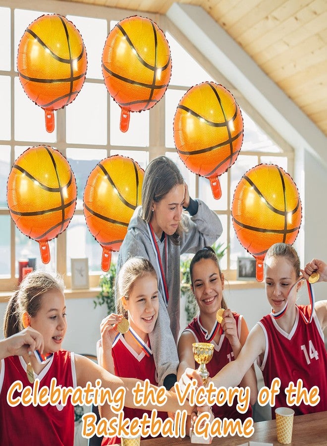 BIEUFBJI 18 Inch Basketball Balloons Aluminum Foil Balloon Sport Party Basketball Theme Birthday Party Supplies Decor 10 PCS - Image 3